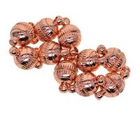 Hellery 10x Laiton Rond Gravé Gravé Connecteur Magnétique Fermoirs pour Bijoux Main, Or Rose, 14x8mm