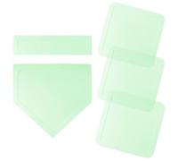 Hellery 5 Pièces Ensemble Bases Baseball Flexible Plaques Baseball en Caoutchouc Plat pour Écoles, Familles, Vert Clair