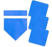 Hellery 5 Pièces Ensemble Bases Baseball Flexible Plaques Baseball en Caoutchouc Plat pour Écoles, Familles, Bleu