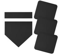 Hellery 5 Pièces Ensemble Bases Baseball Flexible Plaques Baseball en Caoutchouc Plat pour Écoles, Familles, Noir