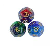 Hellery 6x 3 Pièces Dés D'Astrologie Dés Acryliques 12 Faces Objets de Collection Dés Polyédriques Dés de Constellation pour Jeu de Rôle de Fête Rassemblement