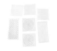 Hellery 7 Pochoirs Réutilisables et Simples pour Services à Thé, Peintures Acryliques Traditionnelles, Art, Artisanat, Dessin, Lignes, Couture, Quilting à La