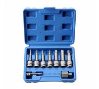Hellery 9 Pièces Extracteur de Vis Électrique Coffret Complet Outil d'Extraction Retire Vis Dépouillées Extracteur de Boulons, Extracteur Hexagonal Électrique 9 Pièces Boîte Bleue
