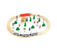 Hellery Aire de Jeux avec Ponts et Virages. Comprend Une Locomotive avec Phares et des Wagons pour Simuler Le Transport Urbain, 35 Pièces