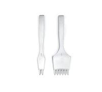 Hellery Alêne de Couture Cuir Outil à Perforer Pricking Iron Poinçon à Main Set en Chanfreiné pour Alignement Couture Main Entrée et Sortie Nettes Contrôle, 5mm 2+6 Dents