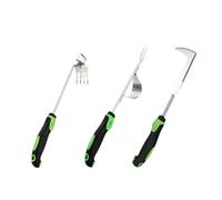 Hellery Arrache Racines Outil Désherbage Ensemble Jardinage Manuel Acier Inoxydable Manche Ergonomique Convient au Potager Massifs Bords Terrasse, Ensemble De Trois Pièces Vert