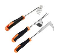 Hellery Arrache Racines Outil Désherbage Ensemble Jardinage Manuel Acier Inoxydable Manche Ergonomique Convient au Potager Massifs Bords Terrasse, Ensemble De Trois Pièces Orange