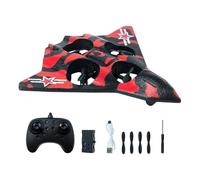 Hellery Avion de Chasse Télécommandé avec Lumières, Facile à Utiliser, Avion à Voilure Fixe Portable pour Adultes - Idée Cadeau, Batterie Unique Rouge