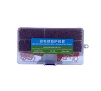 Hellery Badminton Racket Grommet Ensemble Œillets Gaines Simple Double Bouchons Protection Corde Nylon Solide avec Coffret Organisé Adapté au Remplacement Maintenance Ateliers, Rouge