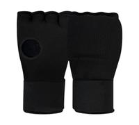 Hellery Bandages de Boxe, Gants Intérieurs, Gants Demi-Doigts Souples, Protection sous Les Gants, avec Longue Dragonne pour Les Sports Taekwondo MMA, Noir