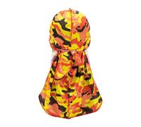 Hellery Bandanas Imitation Soyeux pour Hommes et Femmes, Séchage Rapide et, Bonnet de Crâne, Orange
