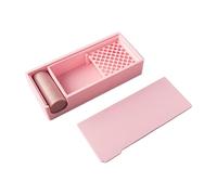 Hellery Boîte de Taraudage en Fécule de Maïs, Récipient pour Façonner L'argile, Accessoires à Utiliser, Boîte de Poudre d'argile Molle avec Pinceau Po, Rose