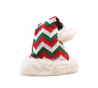 Hellery Bonnet de Noël Tricoté, Chapeau de Fête Amusant pour Se Déguiser, Célébrer, Jouer à des Jeux de Rôle et Passer Les Fêtes D'année, Rayures Vertes