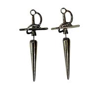 Hellery Boucles d'oreilles épée Gothique pour Hommes et Femmes, Médiéval Vintage, Accessoire de Costume de Festival, Halloween, Boucles d'oreilles, Noir