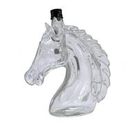 Hellery Bouteille d'Alcool Transparente Bouteille Carafe Flacon en Verre Borosilicate avec et Bouchon à Vis Noire pour Présentation au Bar Chariot à Boissons, Transparent, 350ml