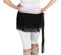 Hellery Ceinture Foulard de Danse de Ventre Triangle paillette Gland pour danse de Ventre Tango Danse Latine, Noir, comme décrit