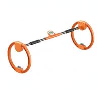 Hellery Cerceau de Fitness Cerceau Hoop Exercice Entraînement Perte de Poids avec Double Roue Renforcée en Acier Minuteur Intégré Résistance Ajustable, Orange, Minuterie