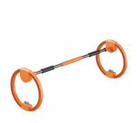 Hellery Cerceau de Fitness Cerceau Hoop Exercice Entraînement Perte de Poids avec Double Roue Renforcée en Acier Minuteur Intégré Résistance Ajustable, Orange, Pondéré