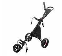 Hellery Chariot de Golf Pliable Trois Roues Chariot Poussable Trolley Poussette Golf Support Sac Construction Légère avec Freinage et Pliage Facile Adapté aux, Noir