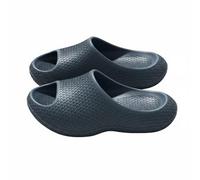 Hellery Claquettes Femme Eva Pantoufles Sandales Mules à Lit Plantaire Profilé et Amorti Moelleux Semelle à Relief pour Adhérence Mouillé Adaptées à Salle de, Bleu Foncé, 40-41