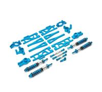 Hellery Composants Industriels Ensemble d'Amortissement pour RC Bras de Avant Arrière Joints de Direction C-blocks Biellettes Corps d'Amortisseur Fileté Métal, Bleu