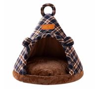 Hellery Coussin Amovible Confortable | Structure Fermée Chaleureuse, pour Chien, lon, Bleu, M