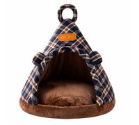 Hellery Coussin Amovible Confortable | Structure Fermée Chaleureuse, pour Chien, lon, Bleu, XL