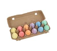 Hellery Craies d'extérieur colorées, lavables, en forme d'œuf, pour, pour enfants de 3 ans et plus, garçons et filles, cadeaux, 12 Pièces de Couleur Unie