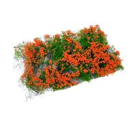 Hellery de Fleurs, Touffe D'herbe Statique, Artificielle, Touffe D'arbustes de Plaine, Groupe de Végétation Florale pour Dioramas de Fe, Orange