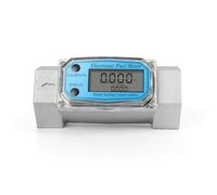 Hellery Débitmètre Électronique Liquide Débitmètre Numérique Débitmètre Rotatif Compteur Plastique avec Connexions en Ligne et, 1,5 Pouce, Compteur Instantané En Acier Inoxydable De 1,5 Pouce