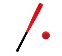 Hellery Ensemble de Baseball en Mousse pour Enfants, Batte EVA avec Balle, pour Parc, Jardin et Cours d'Éducation Physique, Poignée Antidérapante et Rainures, Jeu de Sport pour Débutants, 54cm, Rouge
