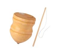 Hellery Ensemble de Dessus En Bois avec Tige, Jouets En Bois Non Peints pour Enfants et Tout-petits, 8 Po with 40cm Rod