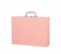 Hellery Étui de Rangement Mahjong Boîte Coffret Valise en Cuir PU Raffiné Contre Poussière et Rayures Loquet Métallique Brillant Poignée Ergonomique pour, Rose