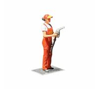 Hellery Figurine de Scène Station Essence Miniature 1 64 Accessoire Modèle Résine Peint à la Main Pompe Employé Diorama Réaliste Affichage Collectionneur, Femme Pompiste