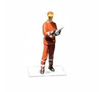 Hellery Figurine de Scène Station Essence Miniature 1 64 Accessoire Modèle Résine Peint à la Main Pompe Employé Diorama Réaliste Affichage Collectionneur, Pompiste en Inventaire