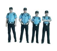 Hellery Figurine Miniature En 4 Pièces D'un Agent de Police Communautaire, Modèle Tiny People, Figurines de Diorama de Personnes En Uniforme pour Le Burea, 28mm