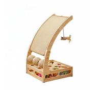 Hellery Griffoir pour Chat Griffoir Rampe Jouet Interactif Meuble pour Chat Double Usage Gratter et Jouer en Contreplaqué et Sisal Stable Convient à Chats d'Intérieur Aménagement du Salon