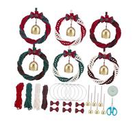 Hellery Kit de Couronne de Noël en Macramé à Faire Soi-même avec Clochettes, Tissée à La Main, Décoration pour Sapin de Noël, Fenêtre, Voiture, Fêtes