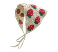 Hellery Les Femmes Crochet Les Cheveux Bandana Enveloppés pour La Décoration et Le, Fraises Beige