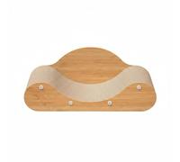 Hellery Lit Griffoir pour Chat Lit Griffoir Divan Couchage Canapé en Carton Ondulé Densifié et Panneau de Densité Courbure Confortable Réduit Le Désordre, Bois Naturel