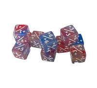 Hellery Lot de 10 Dés de Comptage à 6 Faces, Jetons D'addition et de Soustraction, Aide à L'enseignement Des Mathématiques, Accessoire de Jeu de Carte, Bleu Rouge