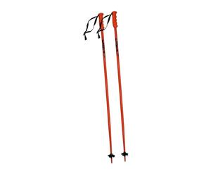 Hellery Lot de 2 Bâtons de Ski Aluminium Monobloc, Équipement Ski Extérieur Polyvalent, Design Monobloc Une Pièce, Conception Rigide et Léger pour Débutants, Orange Fluorescent, 125 cm