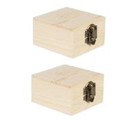 Hellery Lot de 2 boîtes en bois brut, coffres à bijoux et bibelots pour Halloween, Style C