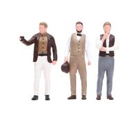 Hellery Lot de 3 figurines miniatures à l'échelle 1/64 représentant des personnages humains britanniques masculins, peintes à la main, pour micro-