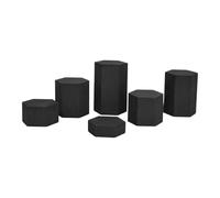 Hellery Lot de 6 Socle de Présentation Hexagonal en Bois, Support d'Exposition pour Figurines et Bijoux, Présentoir Commercial, Design Moderne, pour Vitrine et Comptoir, Noir