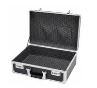 Hellery Mallette de Rangement en Aluminium Coffre Boîte Valise Organisateur Sécurité avec Cadre Robuste Léger Protection Antichoc et Transfert d'Objets, Noir, M P-lock