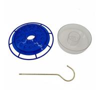 Hellery Mangeoire pour Nourrisseur Abreuvoir Distributeur Station avec Crochets pour Plateaux Multiples et Répartition du Nectar Plastique et Acier Anti-Rampe, Bleu, Bleu