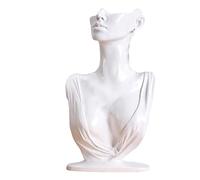 Hellery Mannequin Buste, Collier Boucle d'oreille Mannequin Tête Buste, Bijoux Présentoir Fait en Résine 20x7x32cm - Blanc