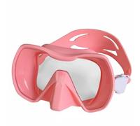 Hellery Masque de Plongée en Silicone Un Seul Bloc Masque de Plongée Antibuée Matériaux Durables pour Mer , Rose