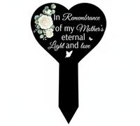 Hellery Memorial Marker Plaque Commémorative Panneau Funéraire Marqueur de Tombeau Signalétique de Souvenir en Acrylique Imperméable Résistant à la Pluie au, 2
